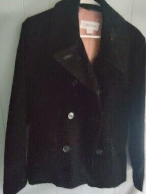 Calvin Klein Black Double-Breasted Pea Coat